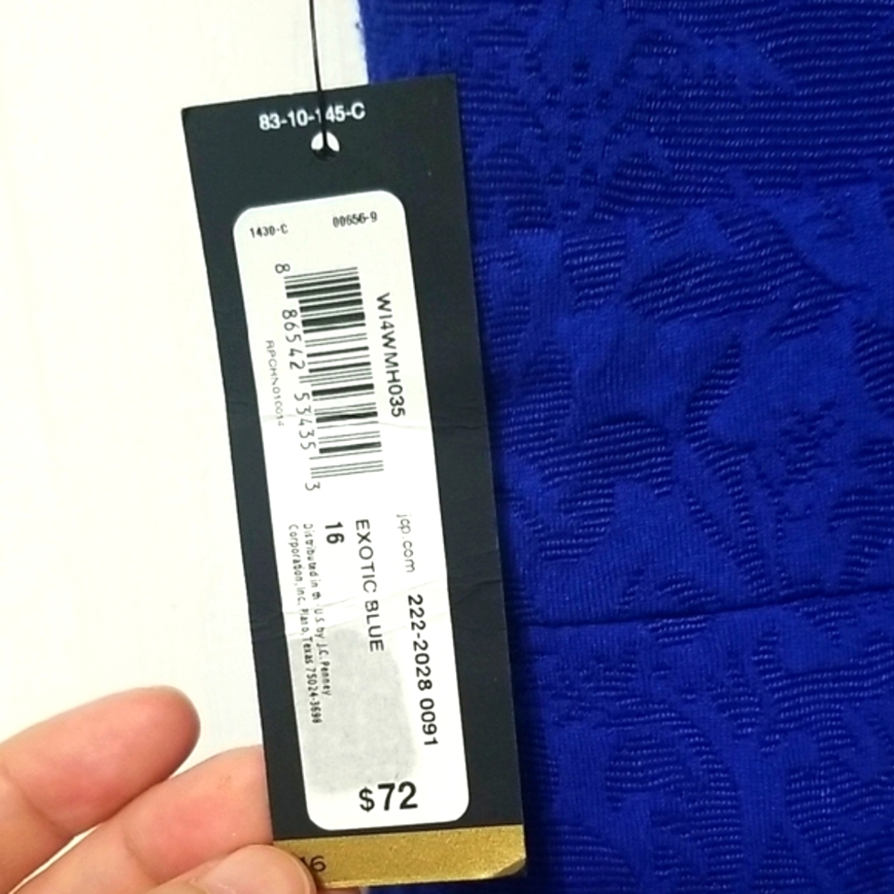 Electric Blue Sheath Dress - Picture 3 of 4